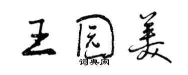 曾慶福王園美行書個性簽名怎么寫