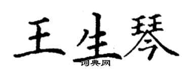 丁謙王生琴楷書個性簽名怎么寫