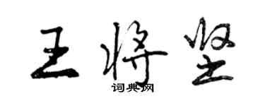 曾慶福王將堅行書個性簽名怎么寫