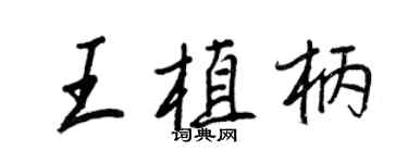 王正良王植柄行書個性簽名怎么寫
