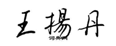 王正良王揚丹行書個性簽名怎么寫