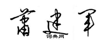 梁錦英蕭建軍草書個性簽名怎么寫