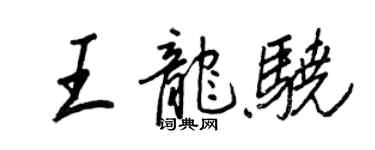 王正良王龍驍行書個性簽名怎么寫