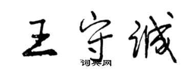 曾慶福王守誠行書個性簽名怎么寫