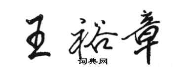駱恆光王裕章行書個性簽名怎么寫