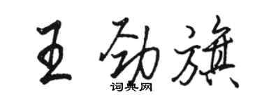 駱恆光王勁旗行書個性簽名怎么寫