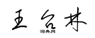 梁錦英王台林草書個性簽名怎么寫