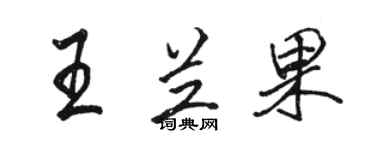 駱恆光王蘭果行書個性簽名怎么寫