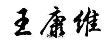 胡問遂王康維行書個性簽名怎么寫