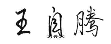 駱恆光王自騰行書個性簽名怎么寫