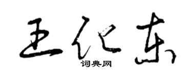 曾慶福王化東草書個性簽名怎么寫