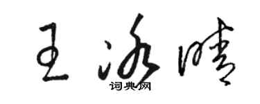 駱恆光王冰晴草書個性簽名怎么寫