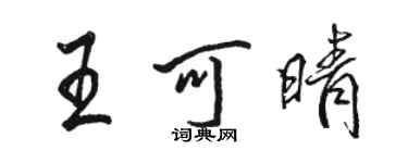 駱恆光王可晴行書個性簽名怎么寫