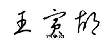 梁錦英王寅胡草書個性簽名怎么寫