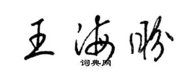 梁錦英王海盼草書個性簽名怎么寫
