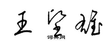 梁錦英王堅雄草書個性簽名怎么寫