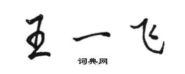 駱恆光王一飛行書個性簽名怎么寫