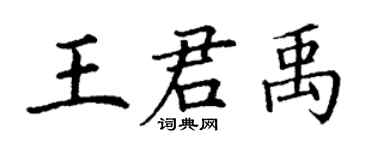 丁謙王君禹楷書個性簽名怎么寫