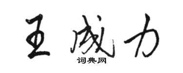 駱恆光王成力行書個性簽名怎么寫