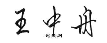 駱恆光王中舟行書個性簽名怎么寫