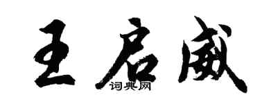 胡問遂王啟威行書個性簽名怎么寫