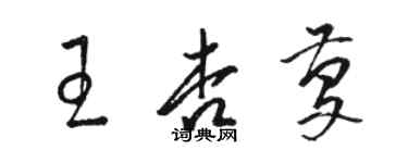 駱恆光王杏慶草書個性簽名怎么寫