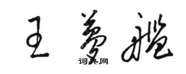 駱恆光王夢艦草書個性簽名怎么寫