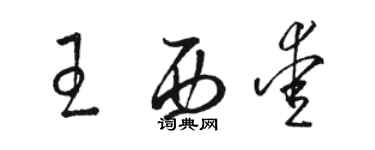 駱恆光王西愛草書個性簽名怎么寫