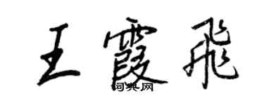 王正良王霞飛行書個性簽名怎么寫