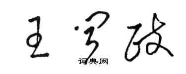 駱恆光王聞政草書個性簽名怎么寫