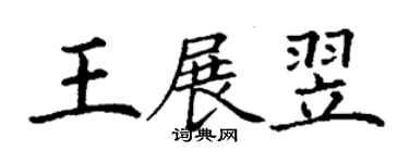 丁謙王展翌楷書個性簽名怎么寫