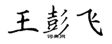丁謙王彭飛楷書個性簽名怎么寫