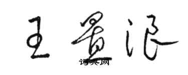 駱恆光王置浪草書個性簽名怎么寫