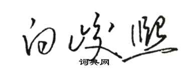 駱恆光白峻熙草書個性簽名怎么寫