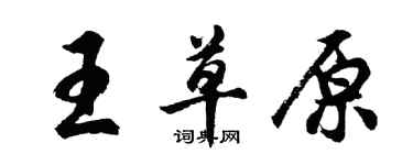胡問遂王草原行書個性簽名怎么寫