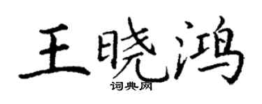 丁謙王曉鴻楷書個性簽名怎么寫