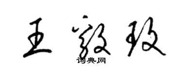 梁錦英王毅玫草書個性簽名怎么寫