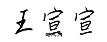 王正良王宣宣行書個性簽名怎么寫