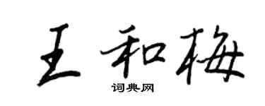 王正良王和梅行書個性簽名怎么寫