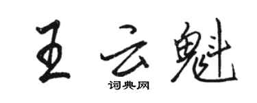 駱恆光王雲魁行書個性簽名怎么寫