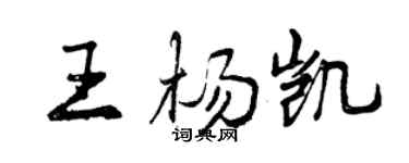 曾慶福王楊凱行書個性簽名怎么寫