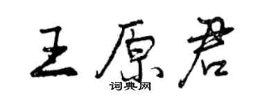 曾慶福王原君行書個性簽名怎么寫