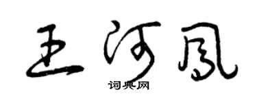 曾慶福王河鳳草書個性簽名怎么寫