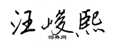 王正良汪峻熙行書個性簽名怎么寫