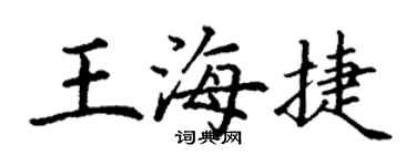丁謙王海捷楷書個性簽名怎么寫