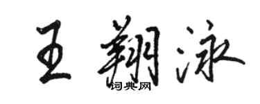 駱恆光王翔泳行書個性簽名怎么寫