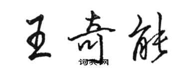 駱恆光王奇能行書個性簽名怎么寫