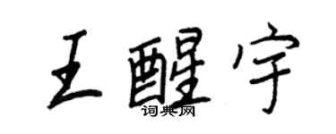 王正良王醒宇行書個性簽名怎么寫