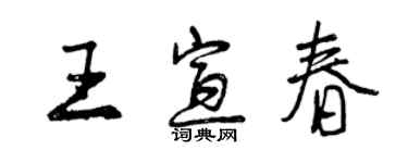 曾慶福王宣春行書個性簽名怎么寫