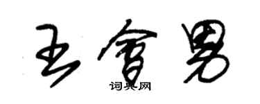 朱錫榮王會男草書個性簽名怎么寫